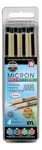 G.T. Luscombe Company, Inc. Pigma Micron 005 Ultra Fine Point Bible Note Pen Kit 4