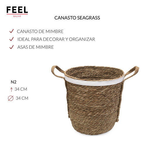 Feel Bazar Seagrass Baskets N2 with Handles Fashion Deco 1