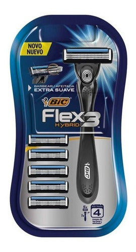 Bic Flex3 Hybrid Maquina De Afeitar + 5 Repuestos 0