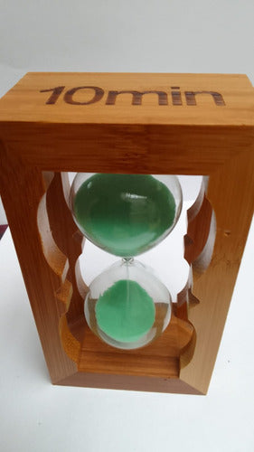 10-Minute Sand Timer with Wooden Base and Glass 6