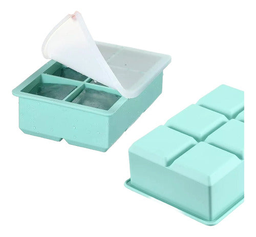 Art Home Silicone Ice Cube Tray with Lid - Large Ice Cubes for Drinks 0