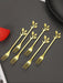 Set of 6 Stainless Steel Cocktail Forks with Gold Leaf Design 4