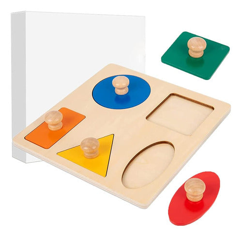 Montessori Multi Shape Wooden Puzzle Toy Baby Toddler First 0