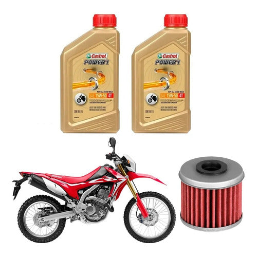 Wega/Castrol Kit Service CRF 250 450 Filtro Aceite + Cast Power Sia 0