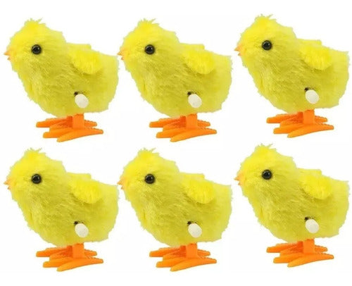 Set of 6 Walking Jumping Chick Wind-Up Toys Educational Mechanical Toy 0