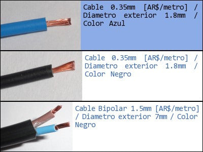 Pack of 30 Blue 0.35mm Diameter Ext 1.3mm Cable Per Meter 1