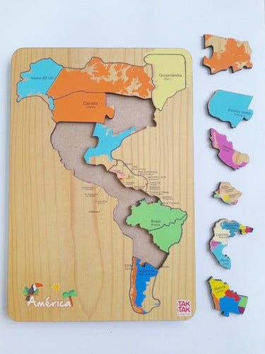 TK Wooden Puzzle of America: Countries and Capitals 3