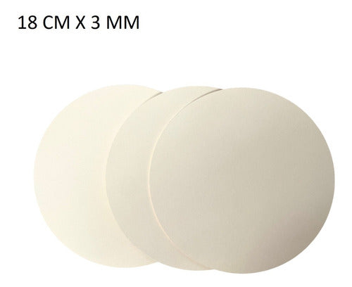 Set of 3 Round Fibrofacil Bases 18 cm White for Cake 0