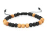 Burdah Unisex Adjustable Black and Wood Bead Bracelet 0