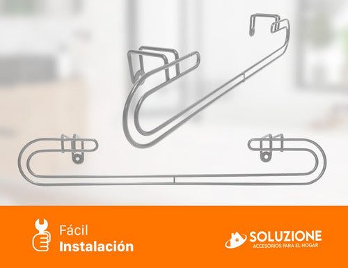 Soluzione Organizador Toallero De Baño 50cm Acero Gris Sanitarios 4