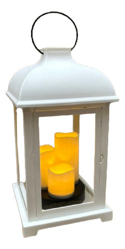 Pushkar Tienda Farol Grande 45 X 25 Cm Con 3 Velas Led Fanal Zen D Oriente 1