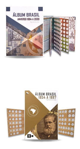 Álbum Brasil Para Moedas 1994 A 2030 + Álbum 1854-1887 Réis 0