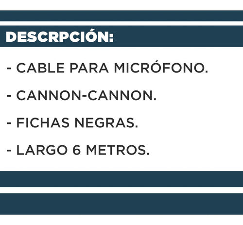 Racker Cable Para Microfono Xlr Cannon 6 Metros 1