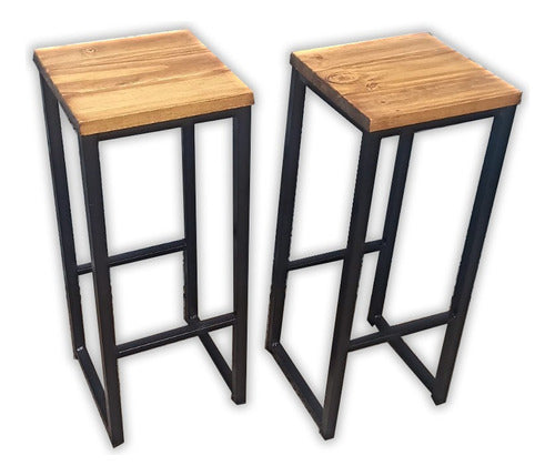 Industrial Design Iron and Wood Stool - Eco Deck 1