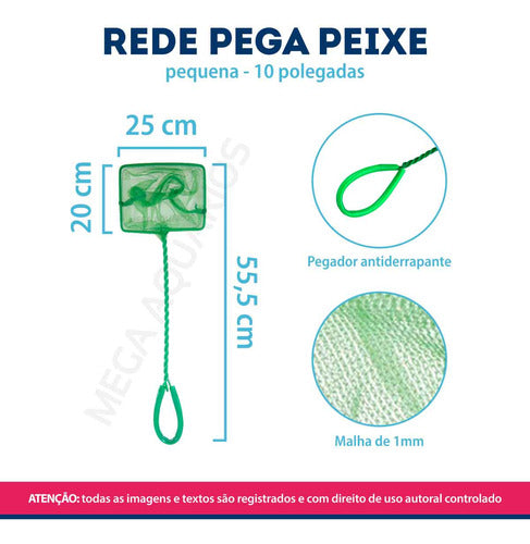 Rede Pega Peixes P/ Aquários  Fn 08 Nº 8 - 25 Cm 1