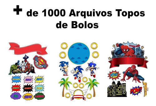 Pack + 1000 Arquivo Topos De Bolo 3