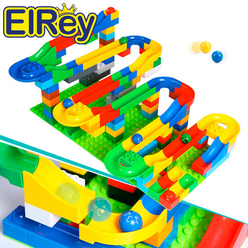 By El Rey 2 In 1 Block Track With Balls - Race Track Set 1