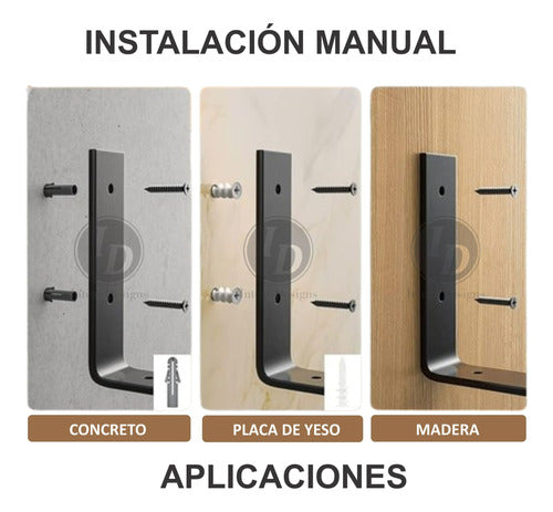 Mensula Para Estante Intext 20 Cm X2 Reforzada + Kit De Inst 4