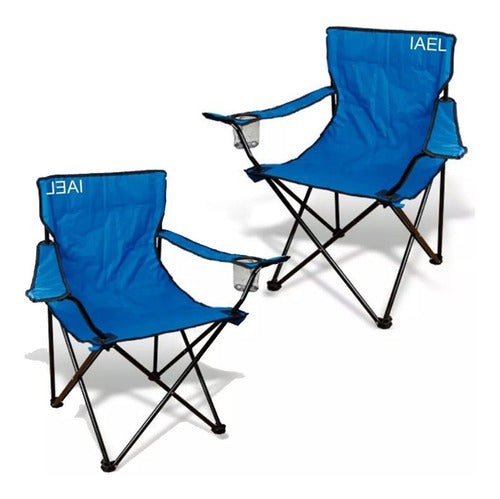 Iael Director Camping Chair Reinforced 130kg + Pack of 2 1