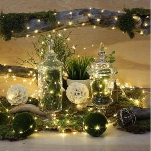 Natural Moss Decorative Dry + LED Light Centerpiece 50g 6