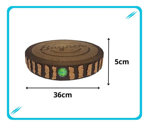 Bagner Circular Tree Slice Cardboard Scratcher Cat Toy 1