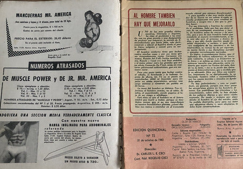 Musculo Y Poder, Revista, Lote De 6 Argentina, Dec 60, Cr04 5