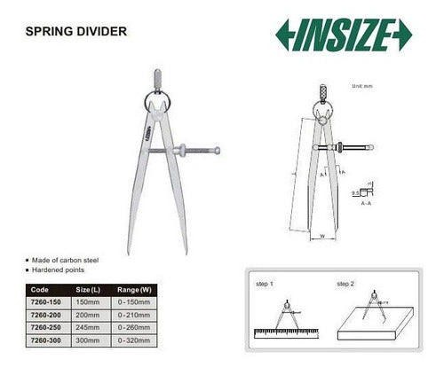 Insize Compass 0-200 Mm 7260-200 2