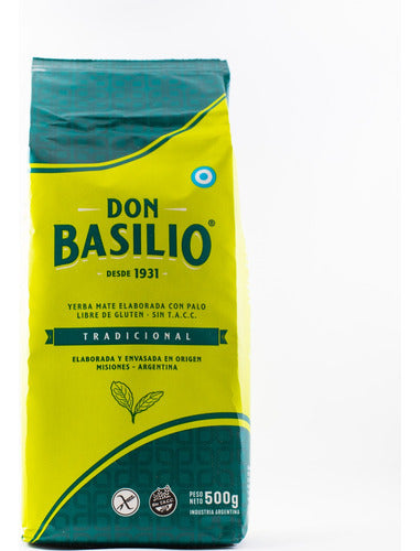 Yerba Mate Don Basilio Tradicional 500 Gr Pack X 10 0