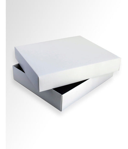 White Cardboard Base and Lid Box 15x15x03 cm - Pack of 100 Units 0