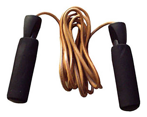 Bull's Professional Leather Jump Rope with Wooden Handle and Bearings 1