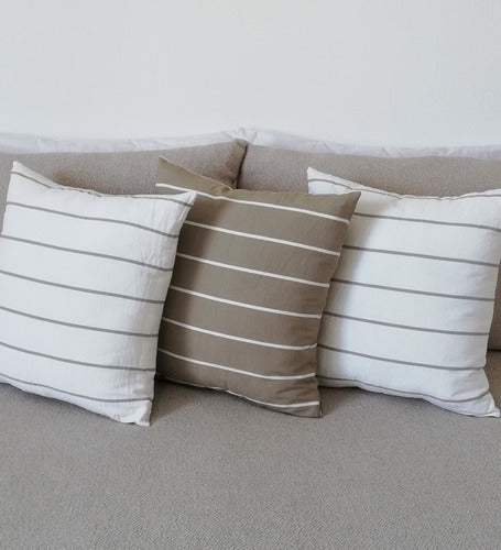 Set of 4 Plain or Striped Tusor Cushions of Your Choice 35