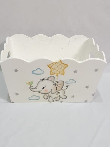 Hand-Painted White Organizer Box 10