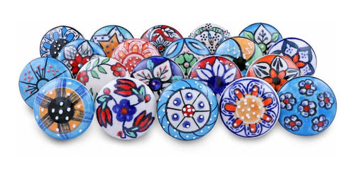 Cosynee - 20 X Mix Vintage Look Flower Ceramic Knobs Door Handle Cabinet Drawer Cupboard Pull 1