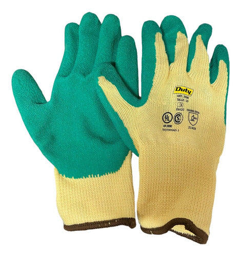 Duty G10 Rugoso Gloves Size 10 Green and Yellow Pack of 12 2