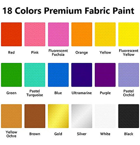 Shuttle Art Fabric Paint, 18 Vibrant Colors 1