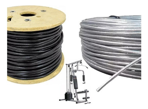 Cable De Acero Para Gym Gimnasio Reforzado Forrado 5mm X 1mt 0