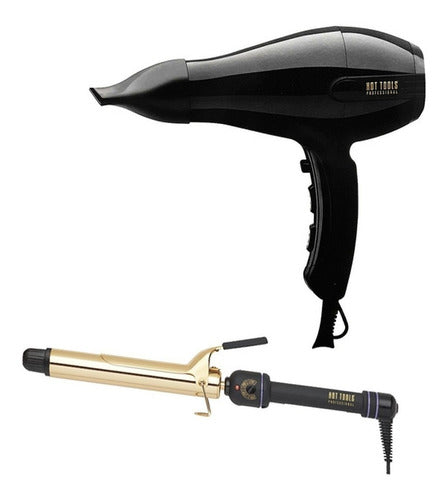 Hot Tools Professional Hair Dryer + Curling Iron Kit 0