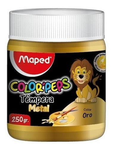 Tempera Maped Lavable Pote X 250 Gr No Toxica Oro Dorado 0