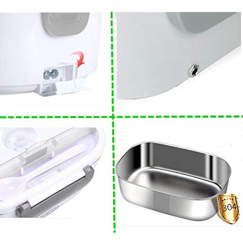 Caja De Almuerzo Eléctrica 2 En 1 Calentador De Alimentos Po 1