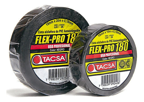 Flex Pro-180 Insulating Tape by Tacsa 10 Mts x 20 Units 0