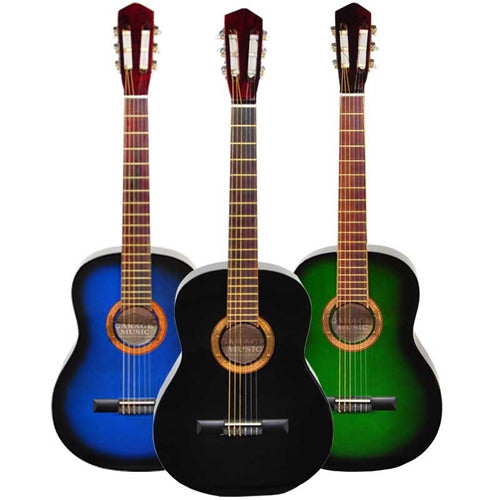 GarageMusic Electro Criolla Clasica Guitarra con Funda Acolchada Manivela y CD 7