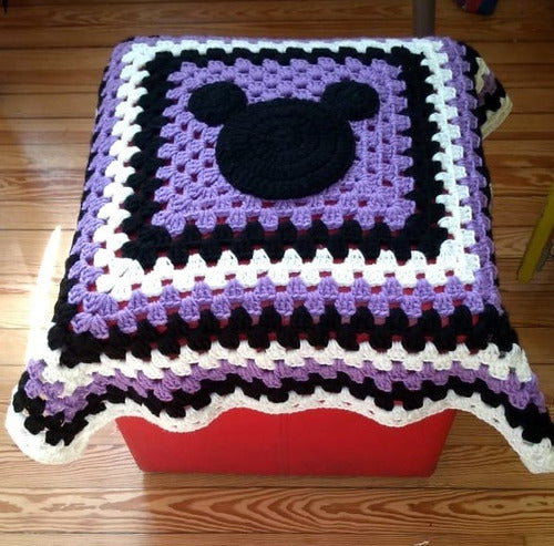 Inti Creaciones Manta Minnie Mouse Crochet Granny Square Decoracion Violeta 3