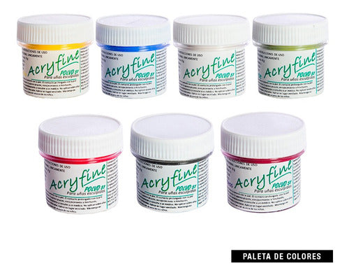 Acryfine Kit X2 Polímeros Pigmentados X 8gr Uñas Esculpidas 1