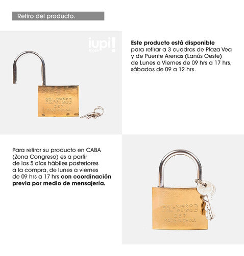 Premium 75mm Golden Lockers Padlock with 3 Keys 4