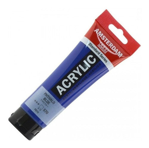 Amsterdam Acrílico Pomo 120ml - 570 Azul - Mosca 0