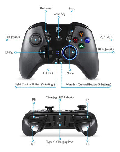 Joystick Inalambrico Usb Easysmx Pc/android/tab/tv Negro 2