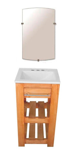 Reflejar Combo Rustic Furniture 40x35 Cm with Sink and Mirror 0