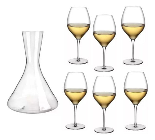 Decanter + 6 Copa Vino Cristal Nude 440cc Decantador Copon 0