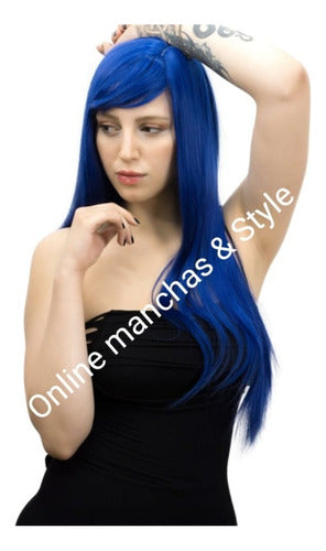 Fantasy Color Hair Wig Straight/Bangs 70cm #Blue 5