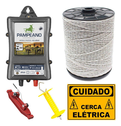 Kit Cerca Eletrica Para Gado Aparelho Choque + Acessórios 0